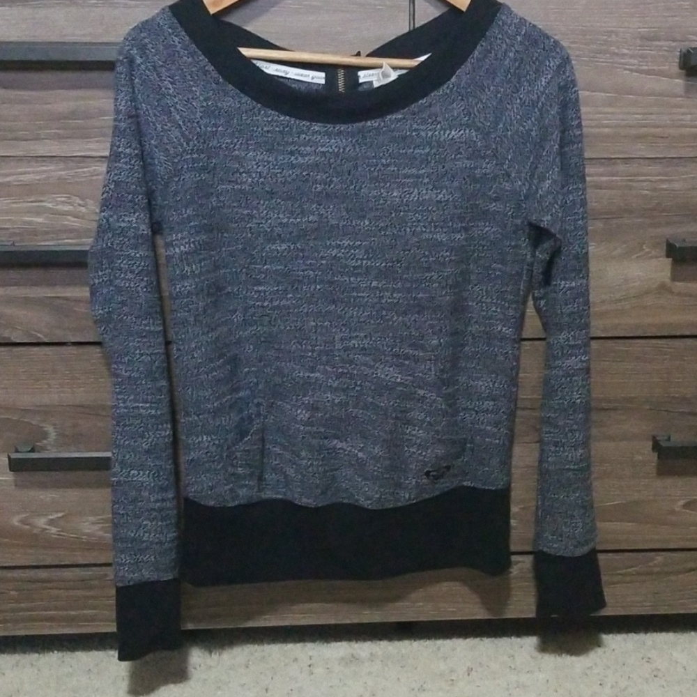 Roxy Boatneck Sweatshirt with Back Zip Detail